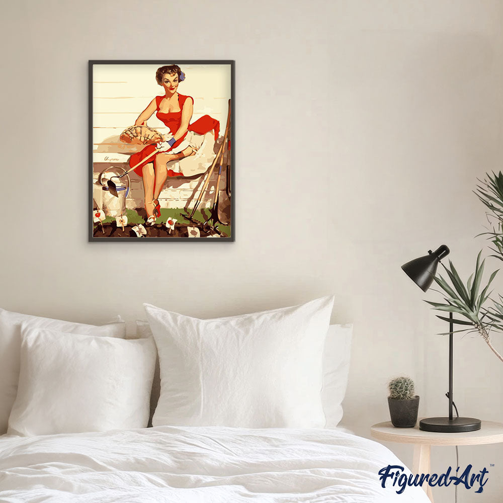 Paint by numbers | Pin-up and gardening | easy women new arrivals pin-up | Figured'Art