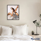 Paint by numbers | Pin-up wearing a dress and dog | animals dogs easy women new arrivals pin-up | Figured'Art