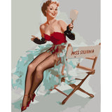 Paint by numbers | Pin-up Miss Sylvania | easy women new arrivals pin-up | Figured'Art