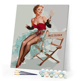 Paint by numbers | Pin-up Miss Sylvania | easy women new arrivals pin-up | Figured'Art