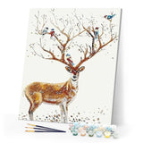 paint by numbers | Birds With Deer | advanced animals birds deer | FiguredArt