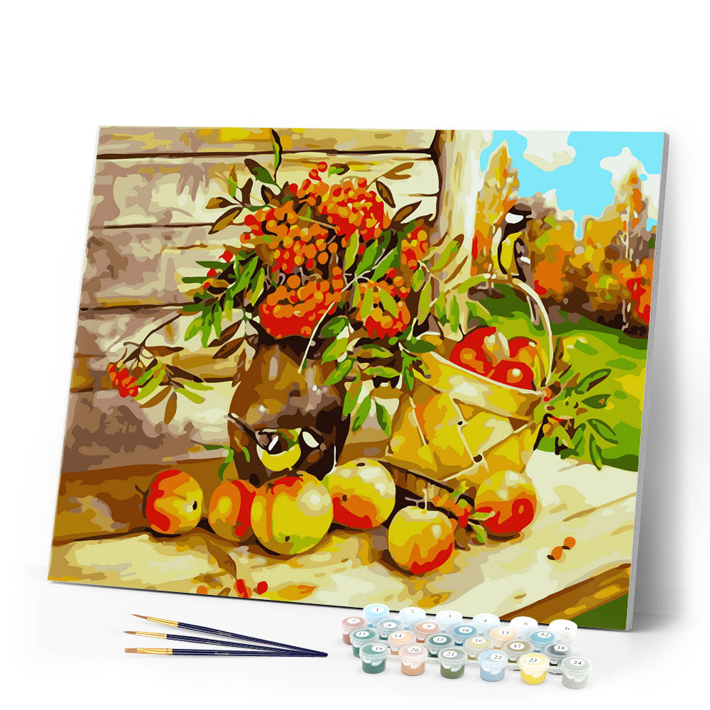 Paint by Numbers - Basket of fruits in the countryside