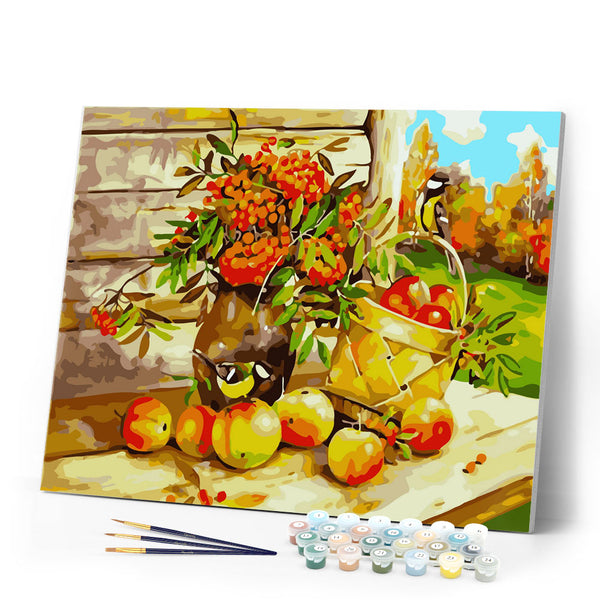 Paint by Numbers - Basket of fruits in the countryside