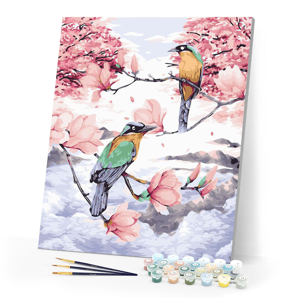 Paint by numbers | Birds on branches in the high altitude mountains | animals advanced new arrivals birds | Figured'Art