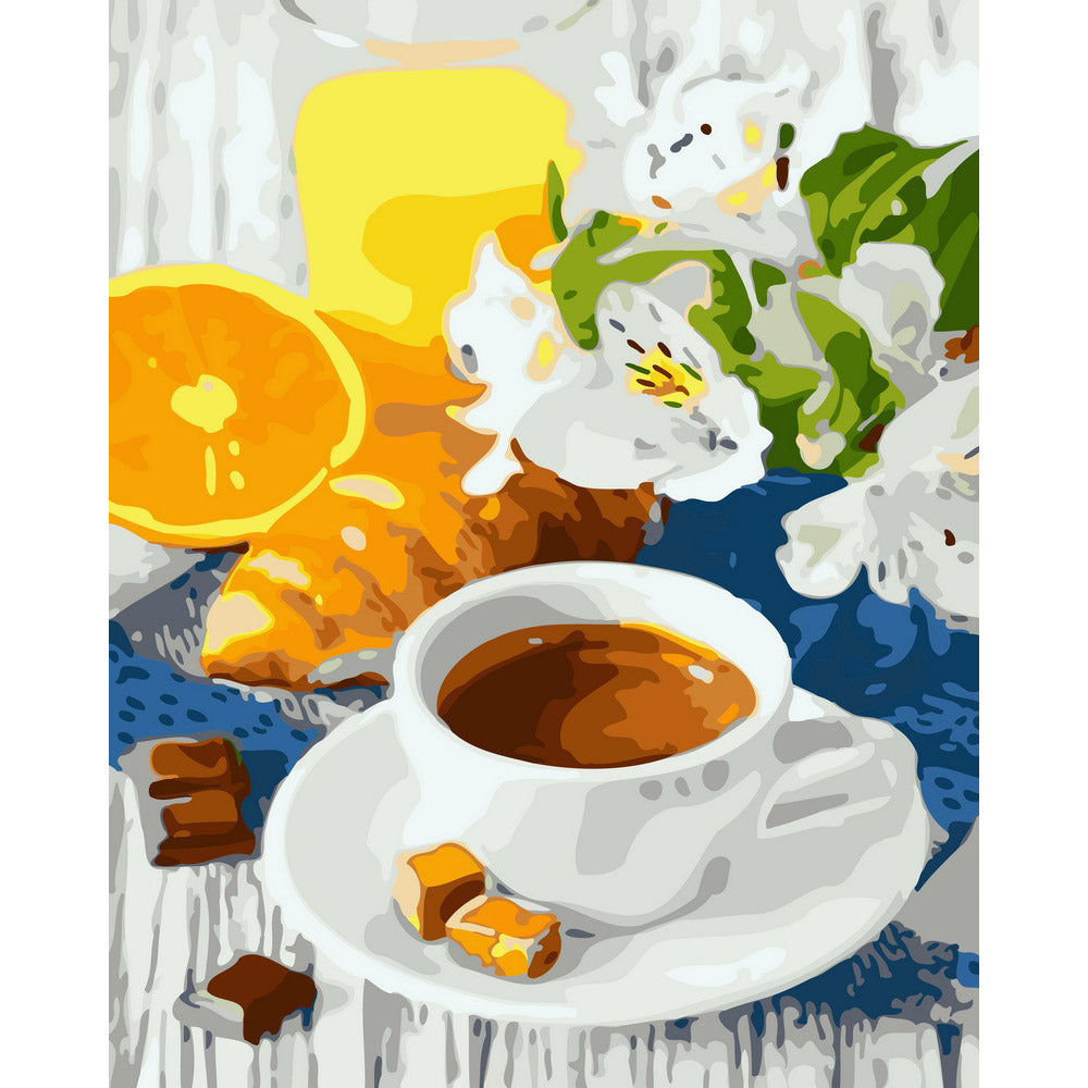 Breakfast and coffee cup