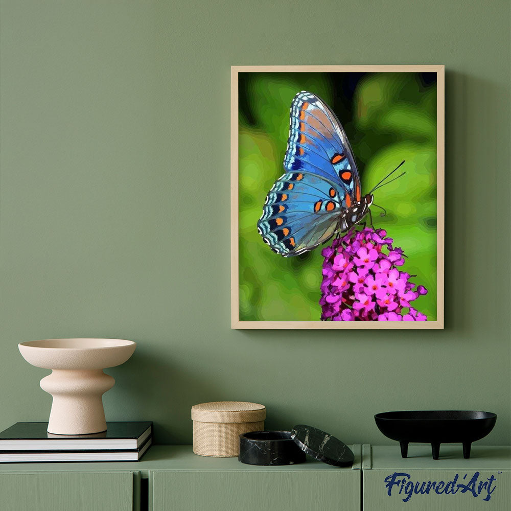 paint by numbers | Butterfly Flowers | animals butterflies flowers intermediate | FiguredArt
