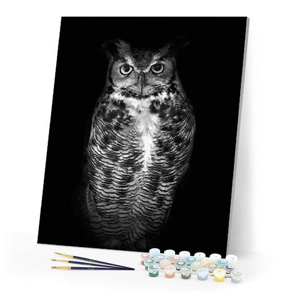 paint by numbers | Black Owl | advanced animals owls | FiguredArt