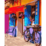 Paint by numbers | Bicycle at the coffee shop | intermediate new arrivals cities | Figured'Art