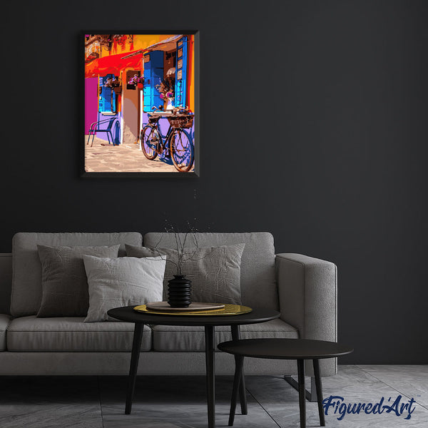 Paint by numbers | Bicycle at the coffee shop | intermediate new arrivals cities | Figured'Art