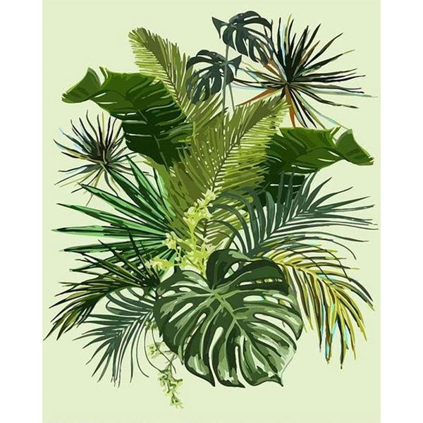 paint by numbers | Banana leaves | flowers intermediate | FiguredArt