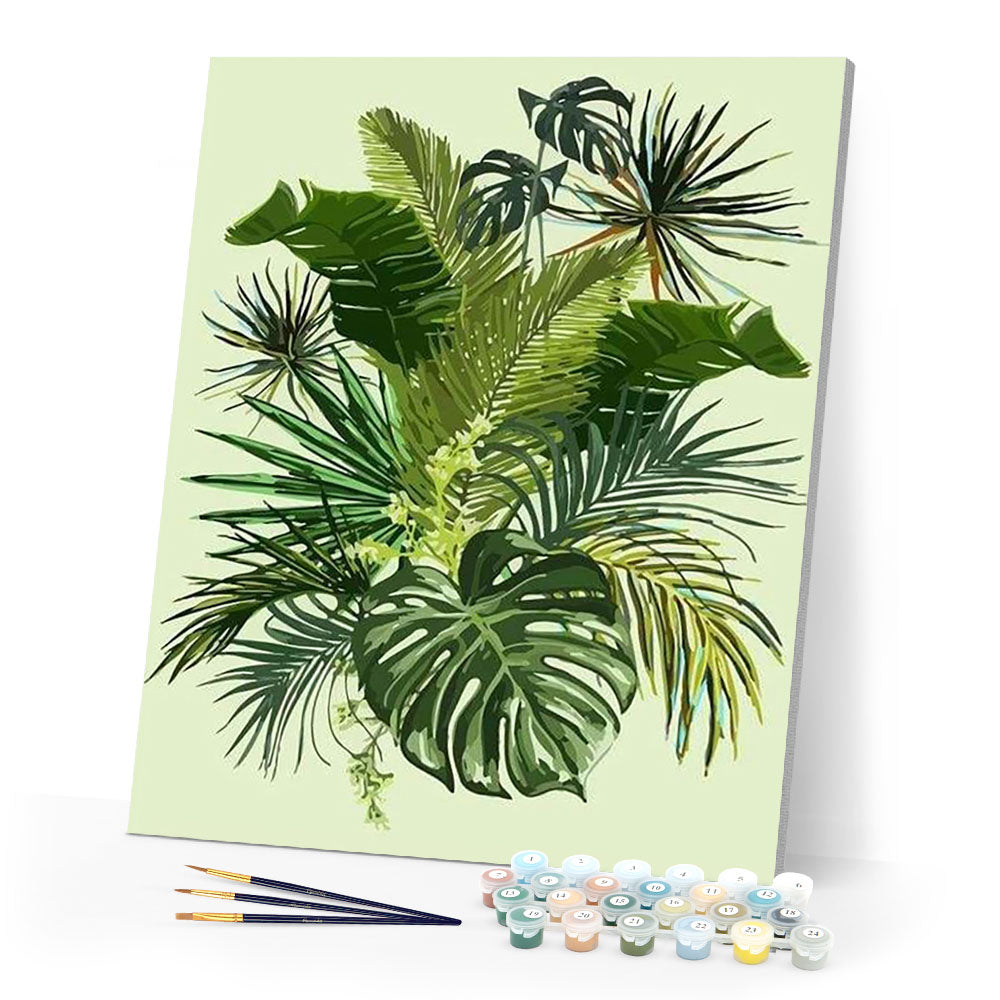paint by numbers | Banana leaves | flowers intermediate | FiguredArt