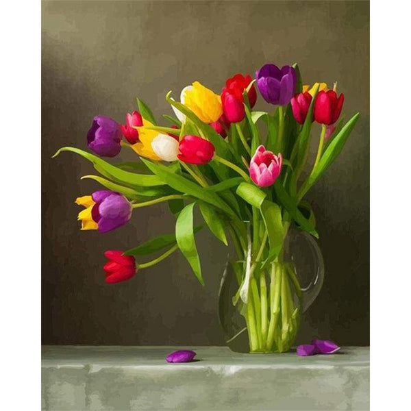 paint by numbers | Multicolored Flowers | flowers intermediate | FiguredArt