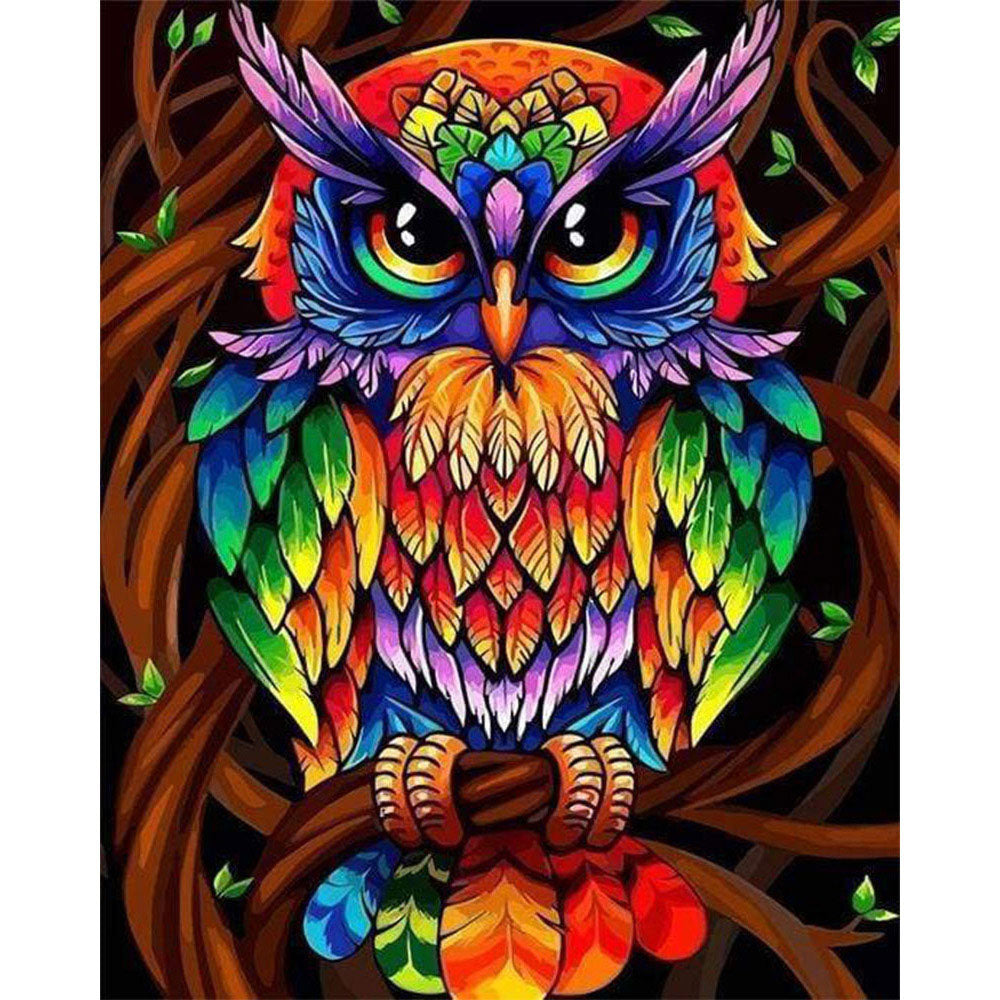 paint by numbers | Colorful Owl | animals easy owls Pop Art | FiguredArt