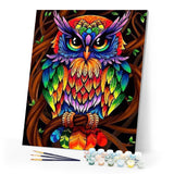 paint by numbers | Colorful Owl | animals easy owls Pop Art | FiguredArt