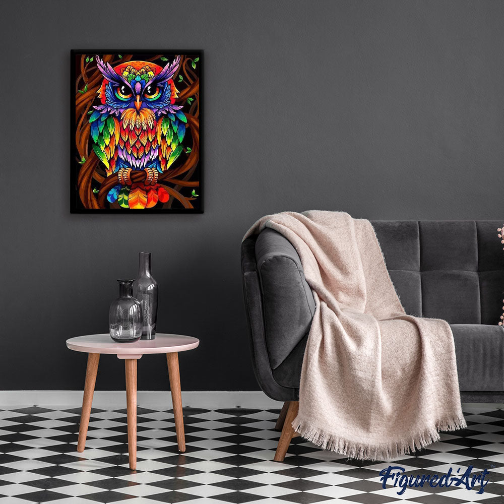 paint by numbers | Colorful Owl | animals easy owls Pop Art | FiguredArt
