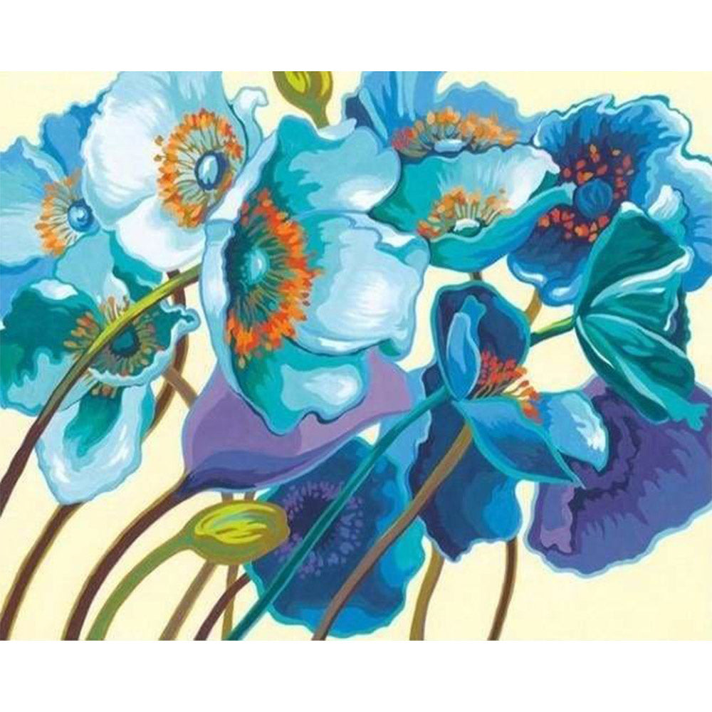 paint by numbers | Blue flowers | easy flowers | FiguredArt