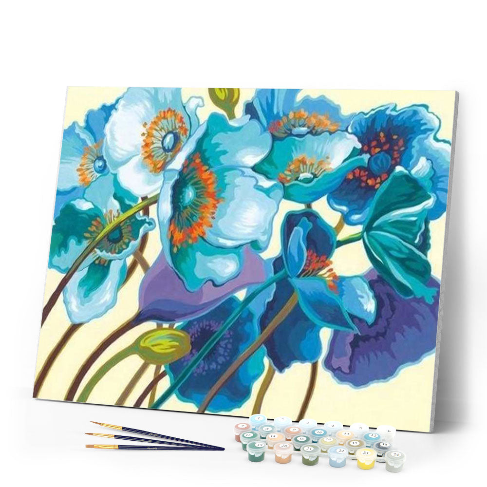 paint by numbers | Blue flowers | easy flowers | FiguredArt