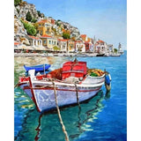 paint by numbers | Boat moored at the Port | advanced cities | FiguredArt