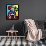 paint by numbers | Dog Color Red and Green Ears | animals dogs easy Pop Art | FiguredArt