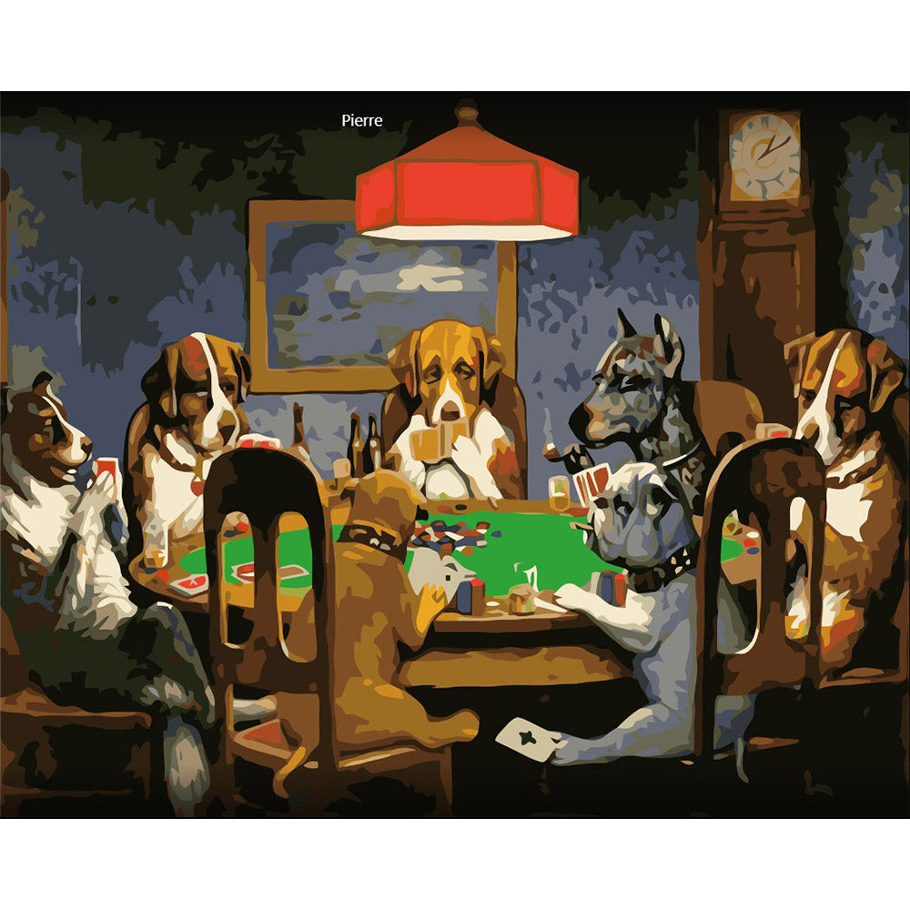 paint by numbers | Dogs playing Poker | advanced animals dogs new arrivals | FiguredArt