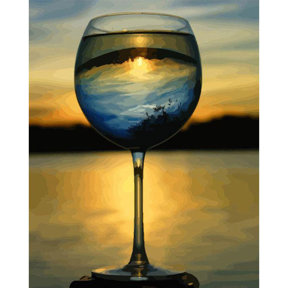 paint by numbers | Wine Glass and Nice View | intermediate landscapes new arrivals | FiguredArt