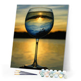 paint by numbers | Wine Glass and Nice View | intermediate landscapes new arrivals | FiguredArt