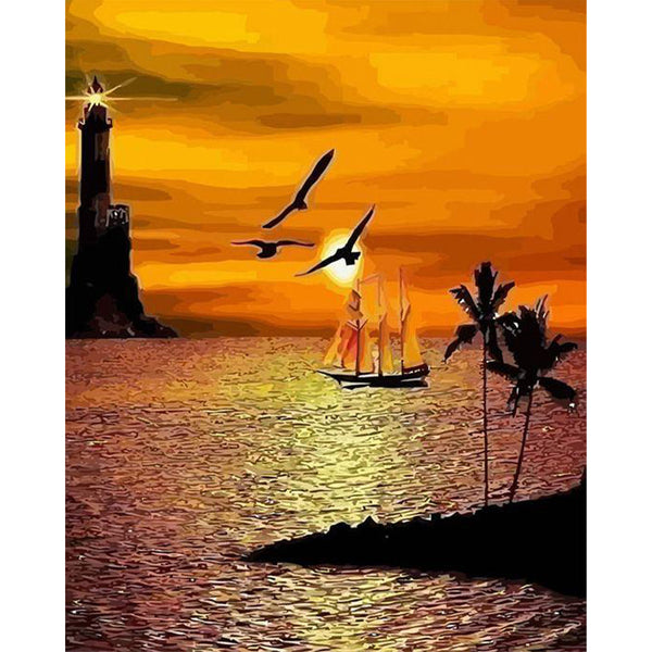 paint by numbers | Sunset by the Sea | advanced landscapes new arrivals | FiguredArt