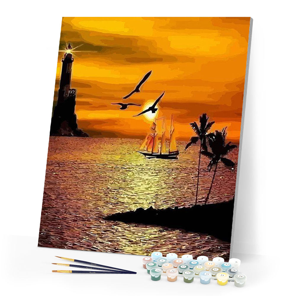 paint by numbers | Sunset by the Sea | advanced landscapes new arrivals | FiguredArt