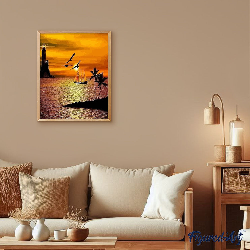 paint by numbers | Sunset by the Sea | advanced landscapes new arrivals | FiguredArt