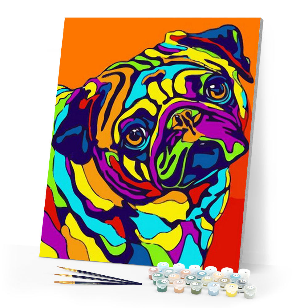 paint by numbers | Dog and Pop Art colors | animals dogs easy new arrivals Pop Art | FiguredArt