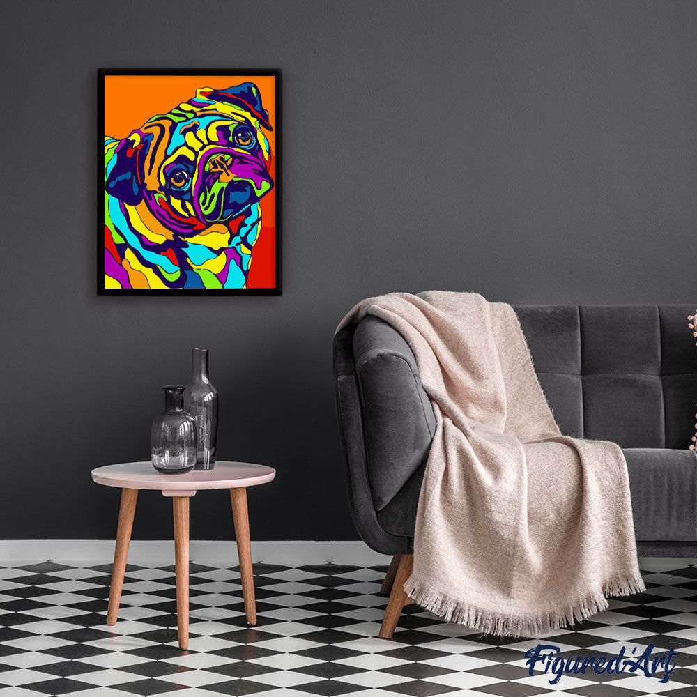 paint by numbers | Dog and Pop Art colors | animals dogs easy new arrivals Pop Art | FiguredArt