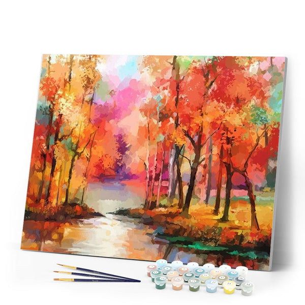 paint by numbers | Autumn colors | forest intermediate landscapes new arrivals | FiguredArt