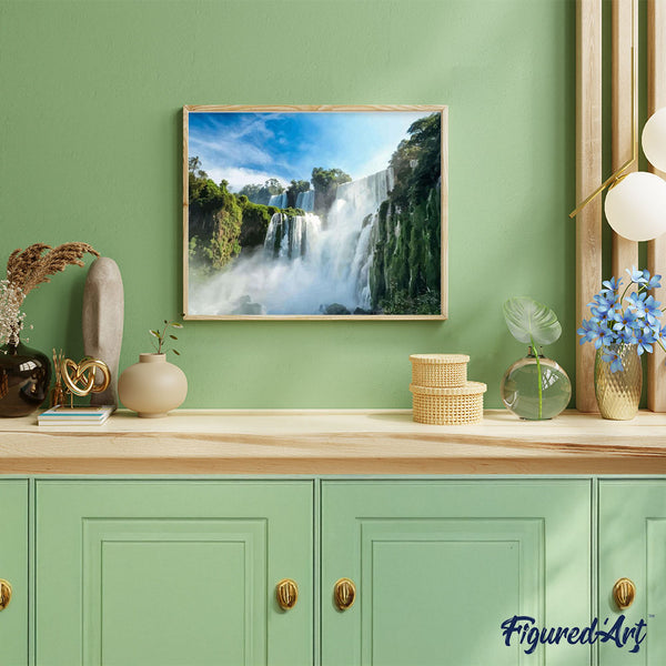 paint by numbers | Big Waterfall in the Forest | advanced landscapes new arrivals | FiguredArt