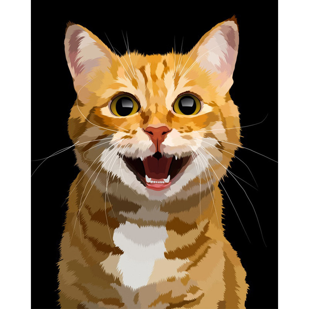 paint by numbers | Hello Cute Cat | animals cats easy new arrivals | FiguredArt