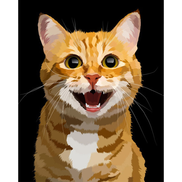 paint by numbers | Hello Cute Cat | animals cats easy new arrivals | FiguredArt