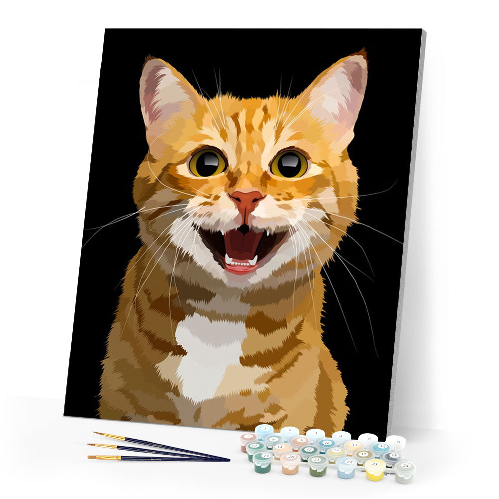 paint by numbers | Hello Cute Cat | animals cats easy new arrivals | FiguredArt