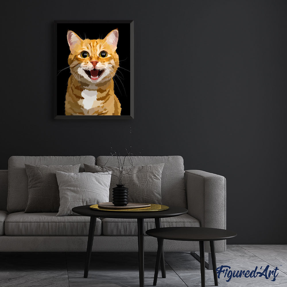 paint by numbers | Hello Cute Cat | animals cats easy new arrivals | FiguredArt