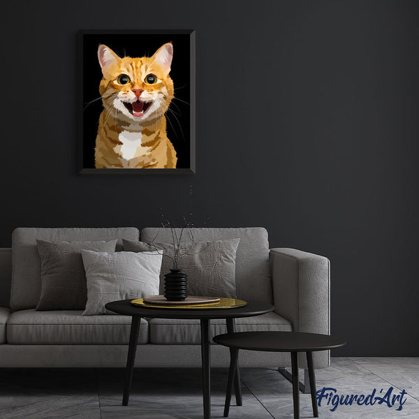 paint by numbers | Hello Cute Cat | animals cats easy new arrivals | FiguredArt