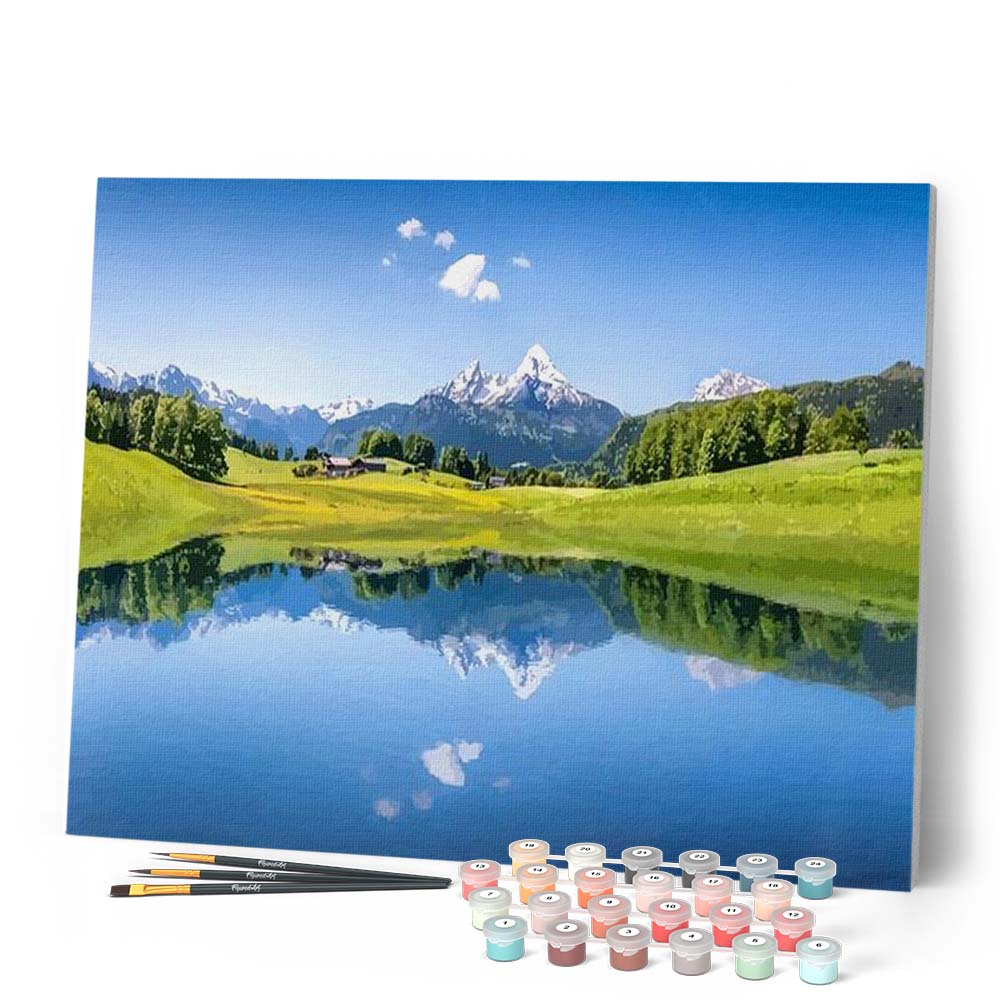 Paint by Numbers - Mountain Reflection on the Lake during Summer ...