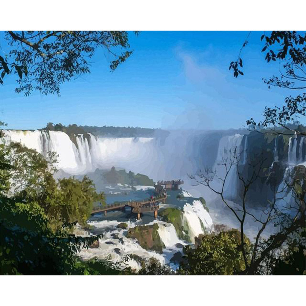 paint by numbers | Big Waterfall | intermediate landscapes new arrivals | FiguredArt