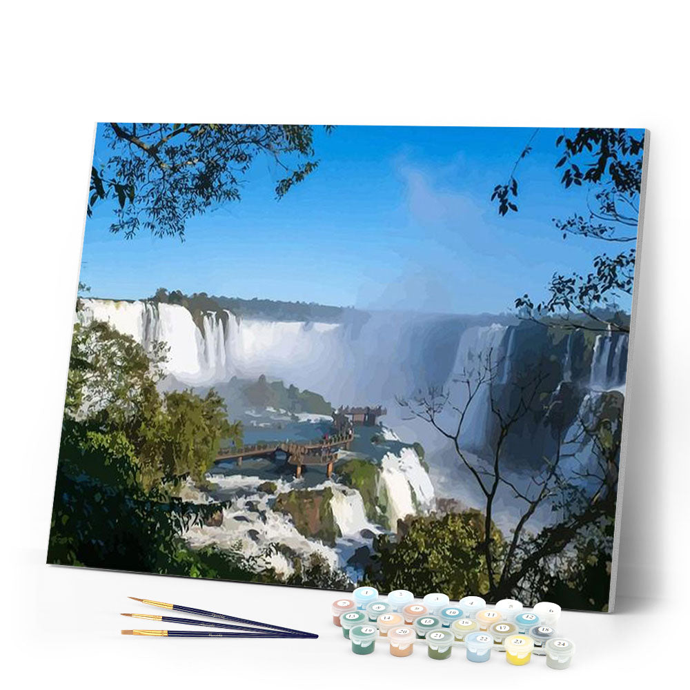 paint by numbers | Big Waterfall | intermediate landscapes new arrivals | FiguredArt