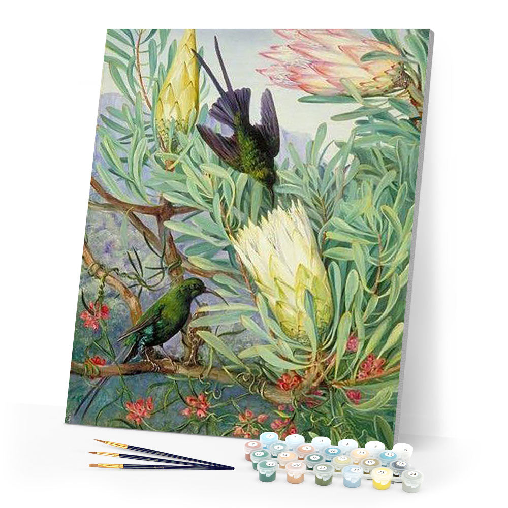 paint by numbers | Birds and Big Flowers | advanced animals birds flowers new arrivals | FiguredArt
