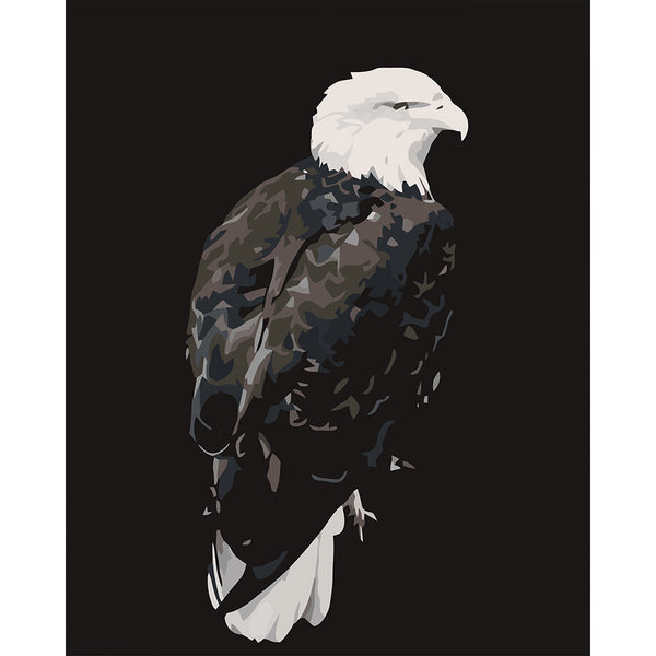 paint by numbers | Big Eagle White and Black | animals birds eagles intermediate new arrivals | FiguredArt