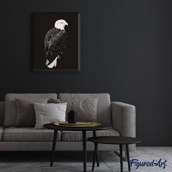 paint by numbers | Big Eagle White and Black | animals birds eagles intermediate new arrivals | FiguredArt