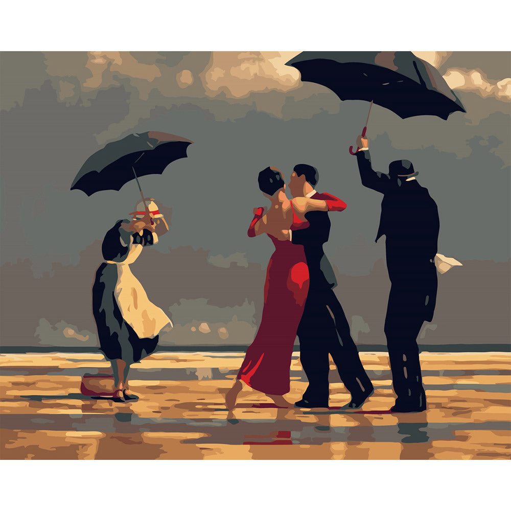 paint by numbers | Dancers retro on the Beach | dance intermediate romance | FiguredArt
