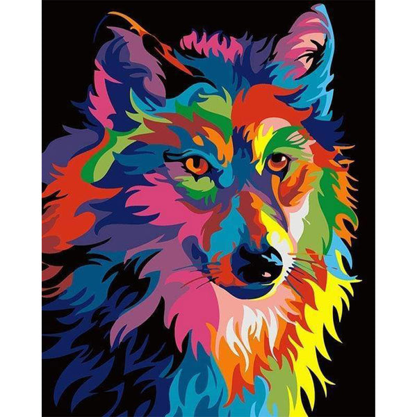 paint by numbers | Wolf Pop Art | animals dogs easy Pop Art wolves | FiguredArt