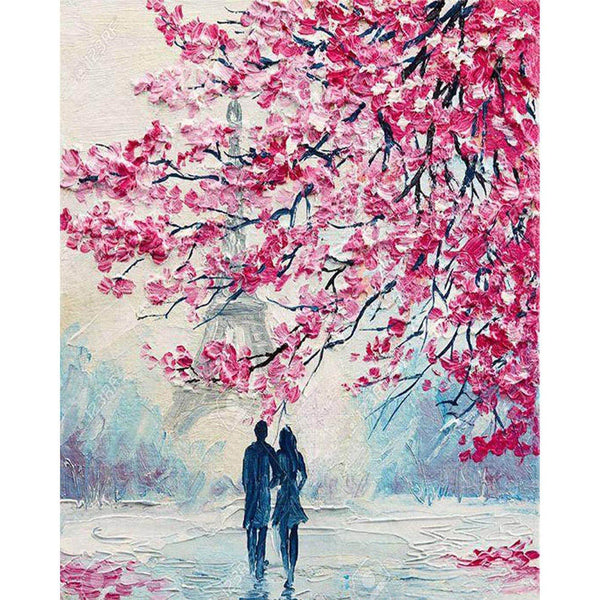 paint by numbers | Couple in Spring | advanced landscapes new arrivals | FiguredArt