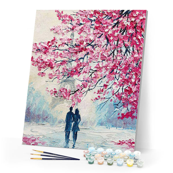 paint by numbers | Couple in Spring | advanced landscapes new arrivals | FiguredArt