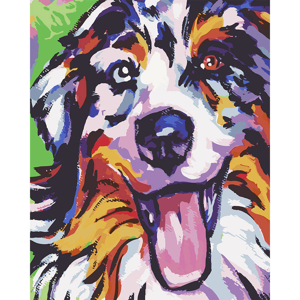 paint by numbers | Funky Dog | animals dogs intermediate new arrivals | FiguredArt