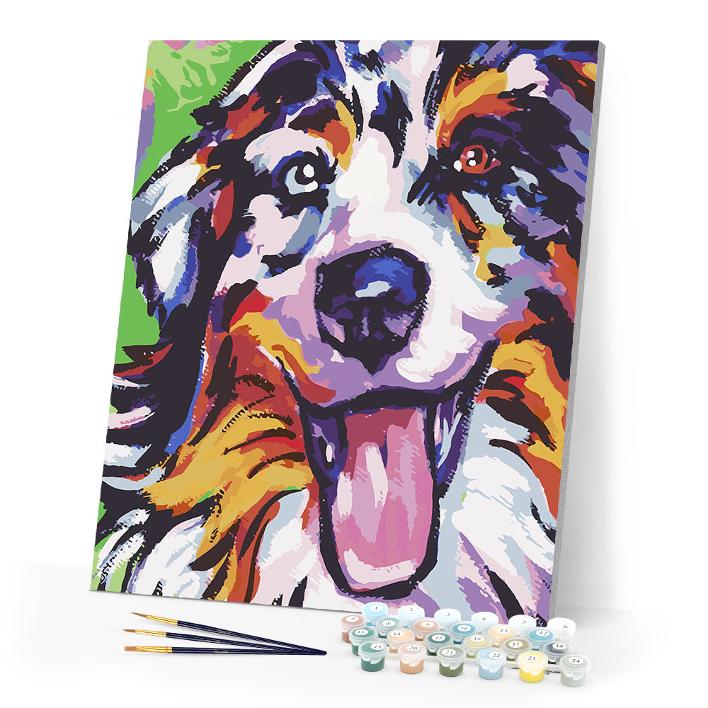 paint by numbers | Funky Dog | animals dogs intermediate new arrivals | FiguredArt